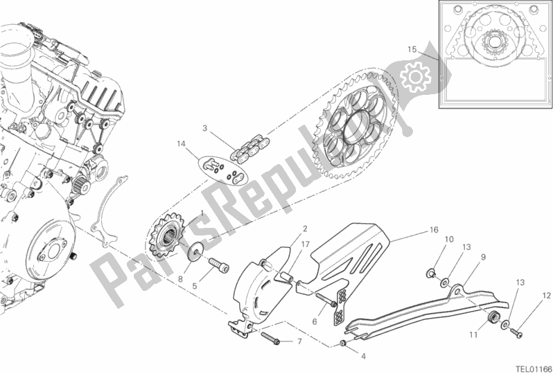 Todas las partes para 17a - Piñón Delantero - Cadena de Ducati Superbike Panigale V4 Speciale 1100 2019